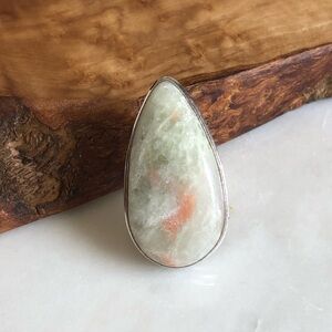 Silver Plated Stilbite Ring